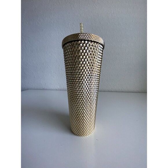 Starbucks Holiday 2022 Venti Gold Bling Tumbler And Keychain Ornament Bundle SET - Picture 7 of 12